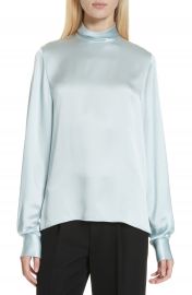 Vince High Neck Silk Blouse at Nordstrom